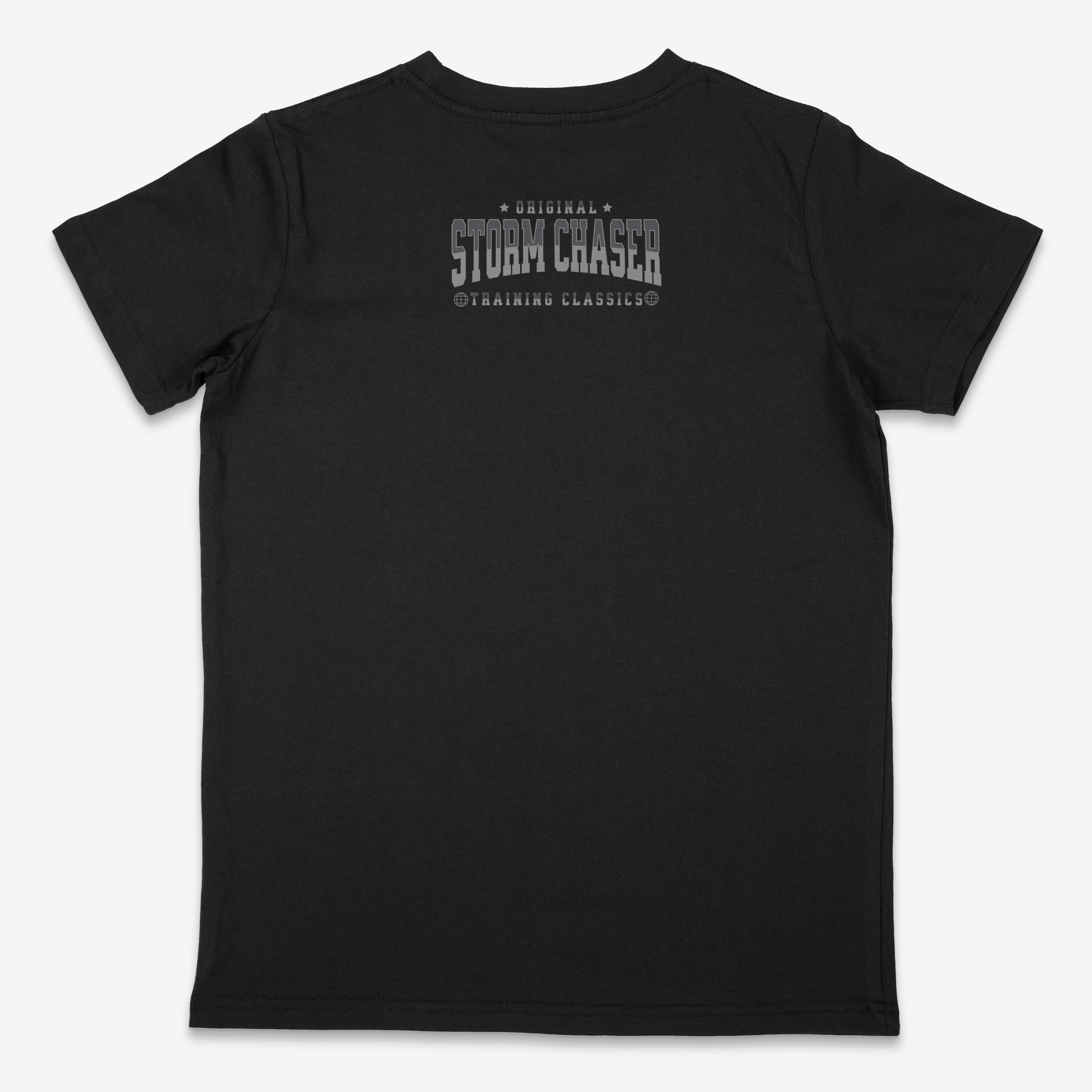 Black t-shirt with 'Storm Chaser' text