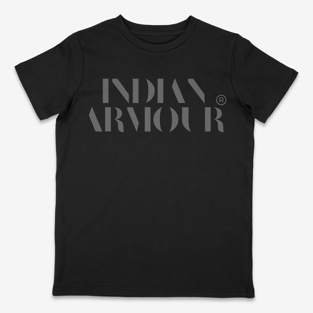 Indian Armour dissorted typography Black